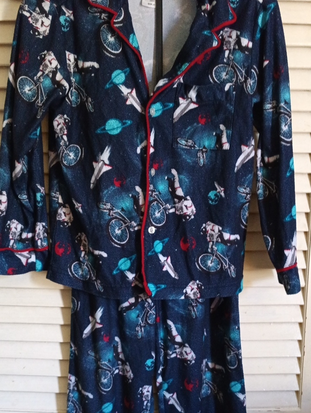 Joe Boxer Navy Kids Pajama Set with Teal & Red Accents